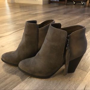 Charcoal Grey Suede Booties
